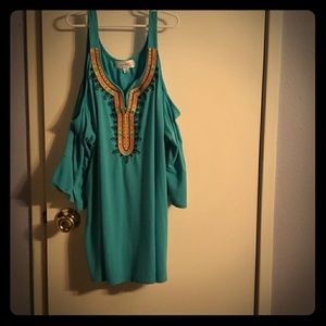 Beautiful Shannon Ford  Torquoise blue shirt